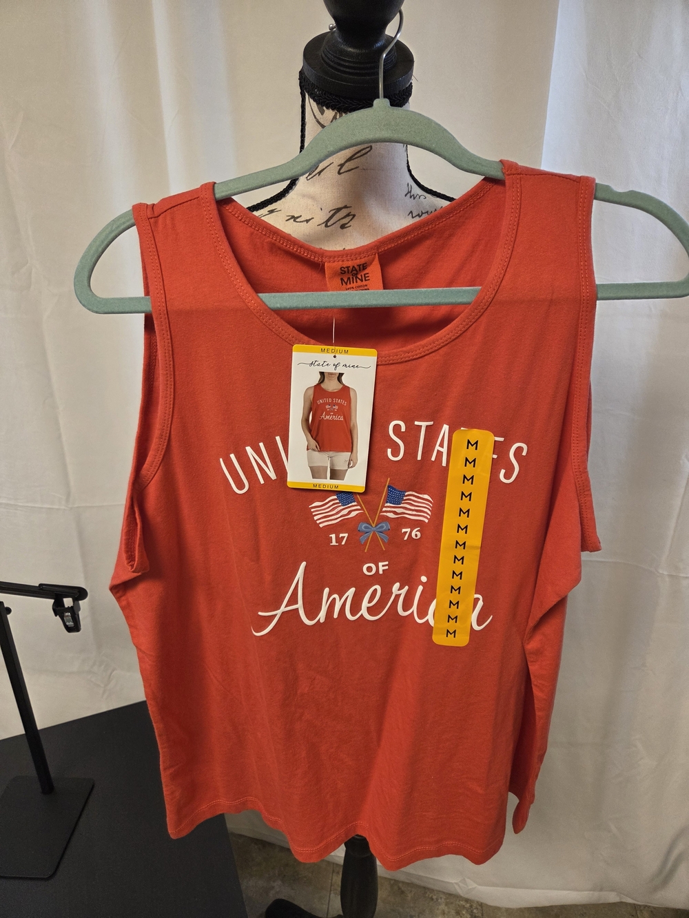 State of Mind Red USA Graphic Tank Top